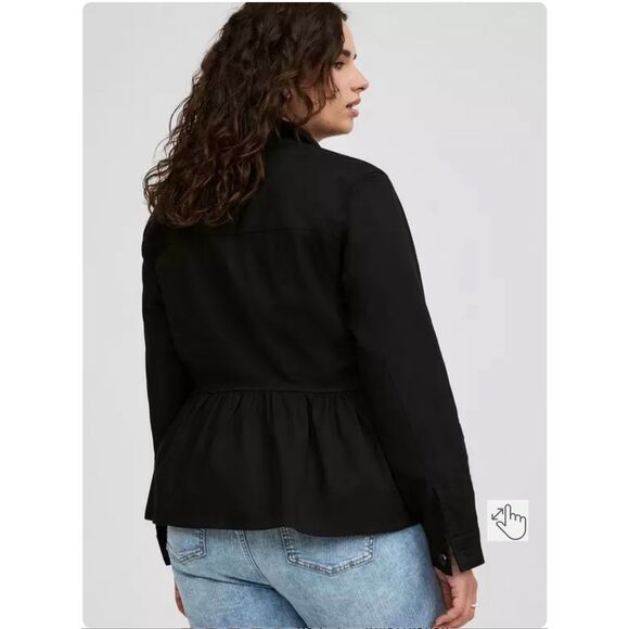 Torrid sz 2 nwt black peplum military jacket/coat safari/utility - Picture 3 of 6
